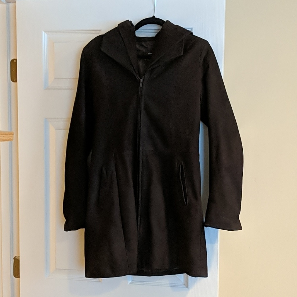 Vera Pelle chocolate brown leather jacket with hoo